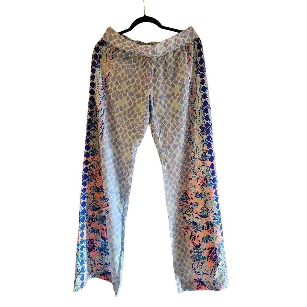 Lilly Pulitzer Blue Multi Wide Leg Pants - Picture 3 of 9
